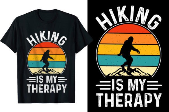 Bigfoot Hiking T-Shirt Design for Graphic Projects