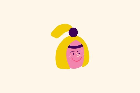 Blonde Girl with Awesome Face SVG for Branding and Marketing