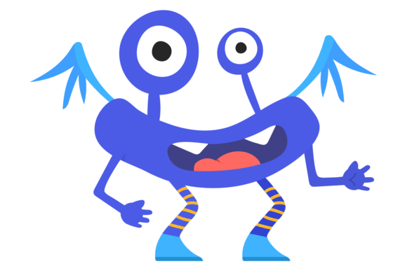 Blue Monster Character for Branding and Marketing Graphics