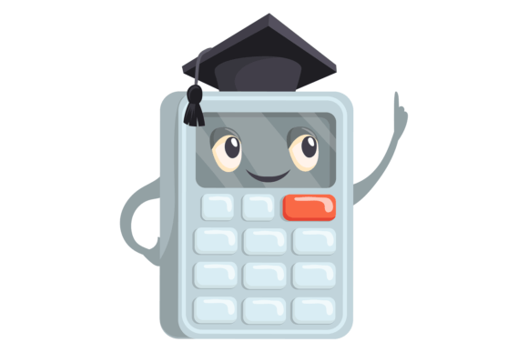 Calculator Cartoon Character Graphics for Crafters