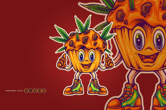 Cannabis Muffin Strain Funny Smiling Graphics