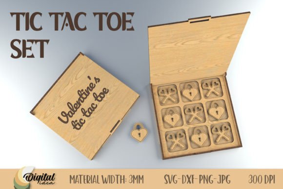 Christmas TicTac Toe Laser Graphics for Laser Engraving