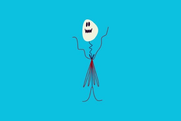 Dancing Funny Skeleton for Halloween Graphics