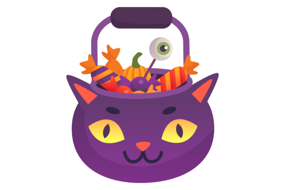 Funny Cat Head Basket Graphics for Branding and Marketing