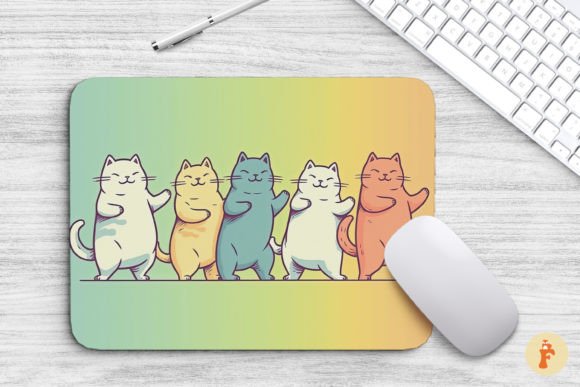 Funny Cats Dancing Graphic for Backgrounds and Projects