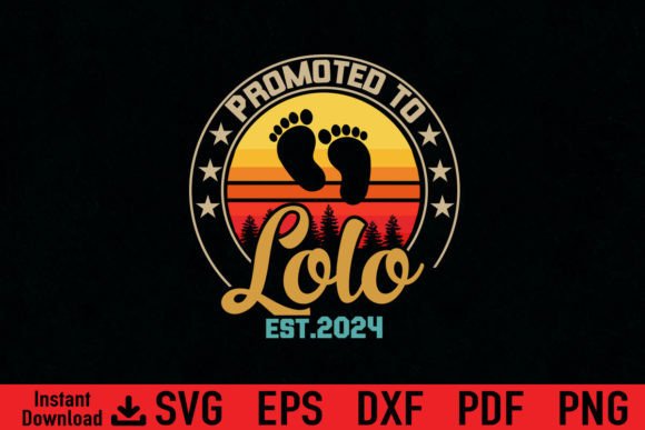 Funny Promoted to Lolo Est 2024 Gift Graphics