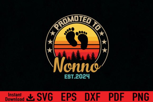 Funny Promoted to Nonno Est 2024 Gift Graphics