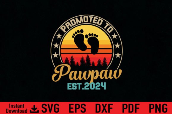 Funny Promoted to Pawpaw Est 2024 Gift Graphics
