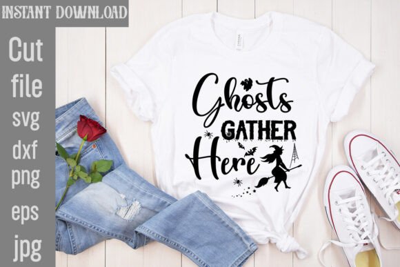 Ghosts Gather Here Graphic Design Asset for T-Shirt Designs