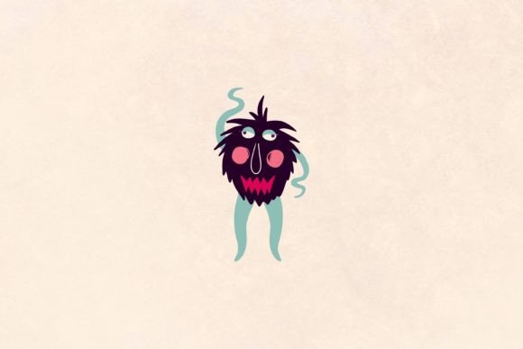 Monster Gin with Funny Smile Face: A Playful Graphic for Creative Projects