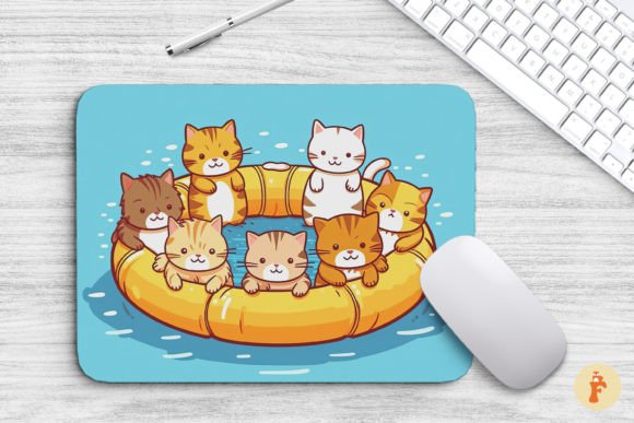 Mouse Pad Cute Cats in Swim Ring Review