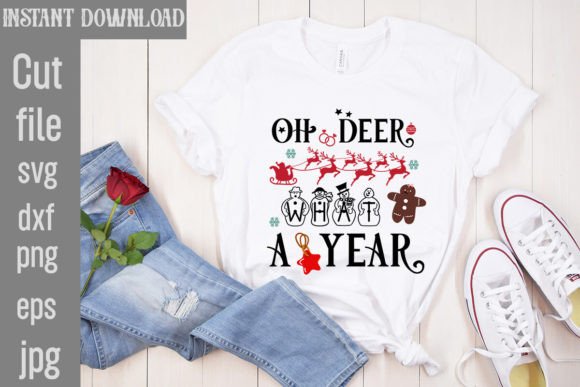 Oh Deer What a Year Graphics for T-Shirt Designs