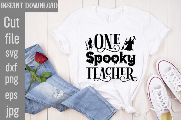 One Spooky Teacher: A Graphic Design Asset for T-Shirt Designs