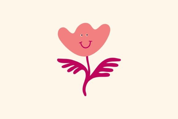 Pink Flower with a Cute Face SVG – A Playful Graphic for Illustrations