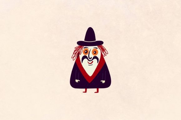 Strange Funny Halloween Character Graphics for Local Business Branding