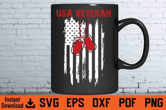USA Veteran American Flag Svg Design