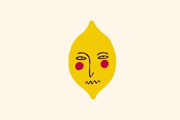 Yellow Lemon with a Cute Face SVG for Creative Projects
